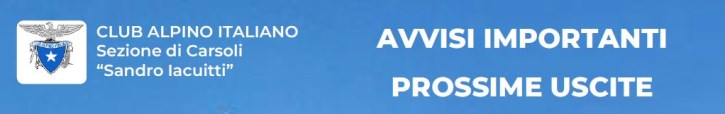 Avvisi importanti Prossime Uscite
