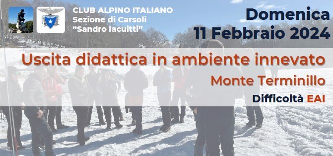 Uscita didattica in ambiente innevato Monte Terminillo - Domenica 11 Febbraio 2024
