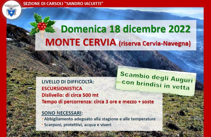 Monte Cervia - Domenica 18 Dicembre 2022