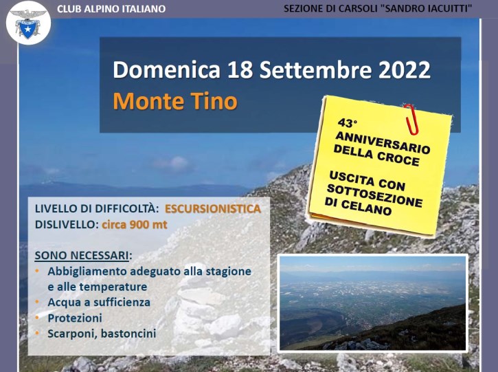 Monte Tino - Domenica 18 Settembre 2022