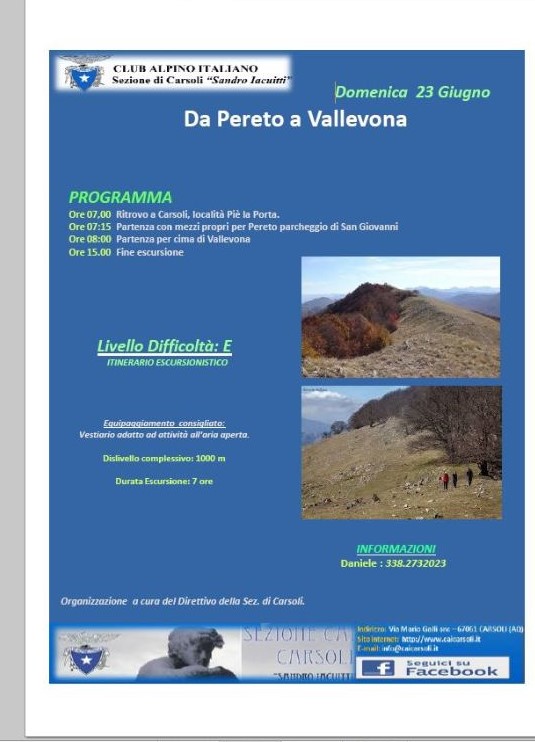 Da Pereto A Vallevona 23/06/2019