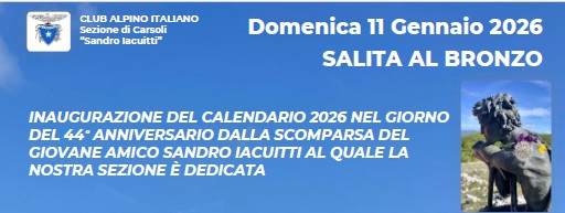 Salita al bronzo - Domenica 11 gennaio 2026