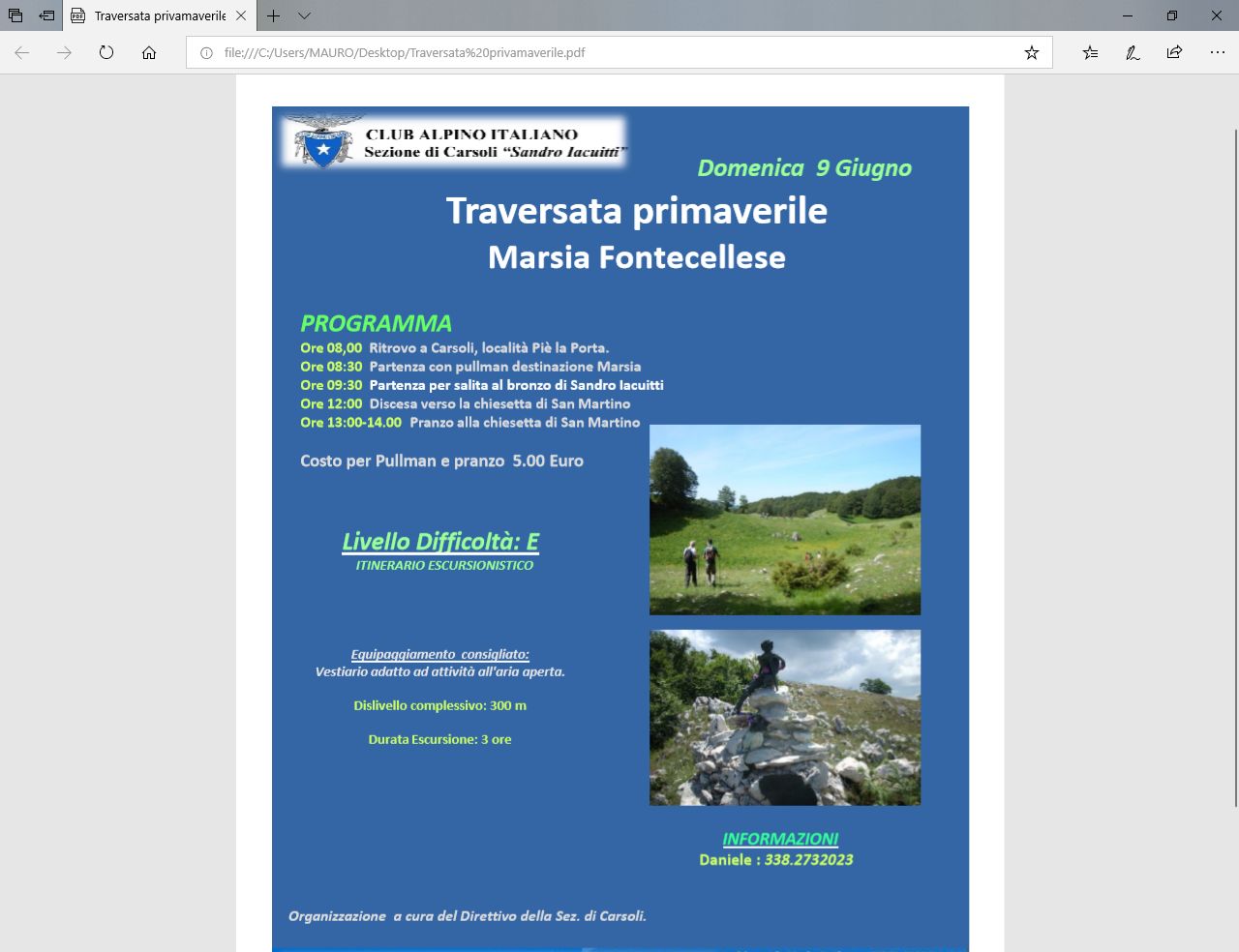 TRAVERSATA PRIMAVERILE 9 GIUGNO 2019