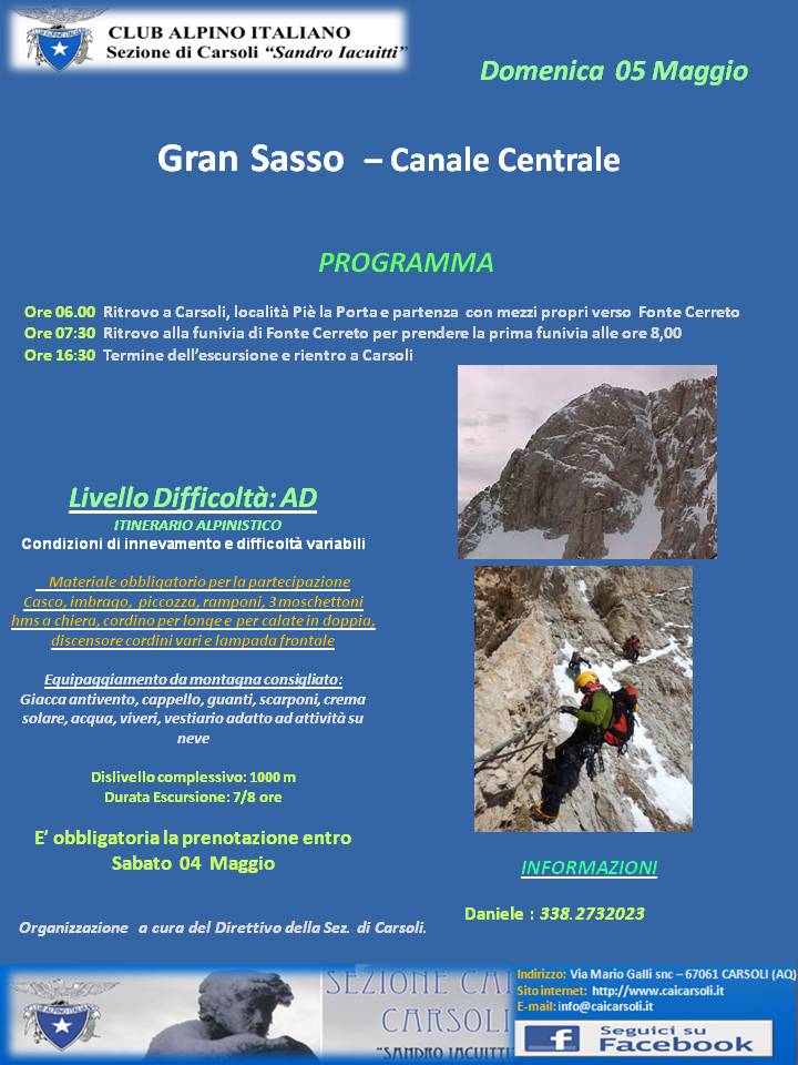 Gran Sasso Canale Centrale 05/05/2019