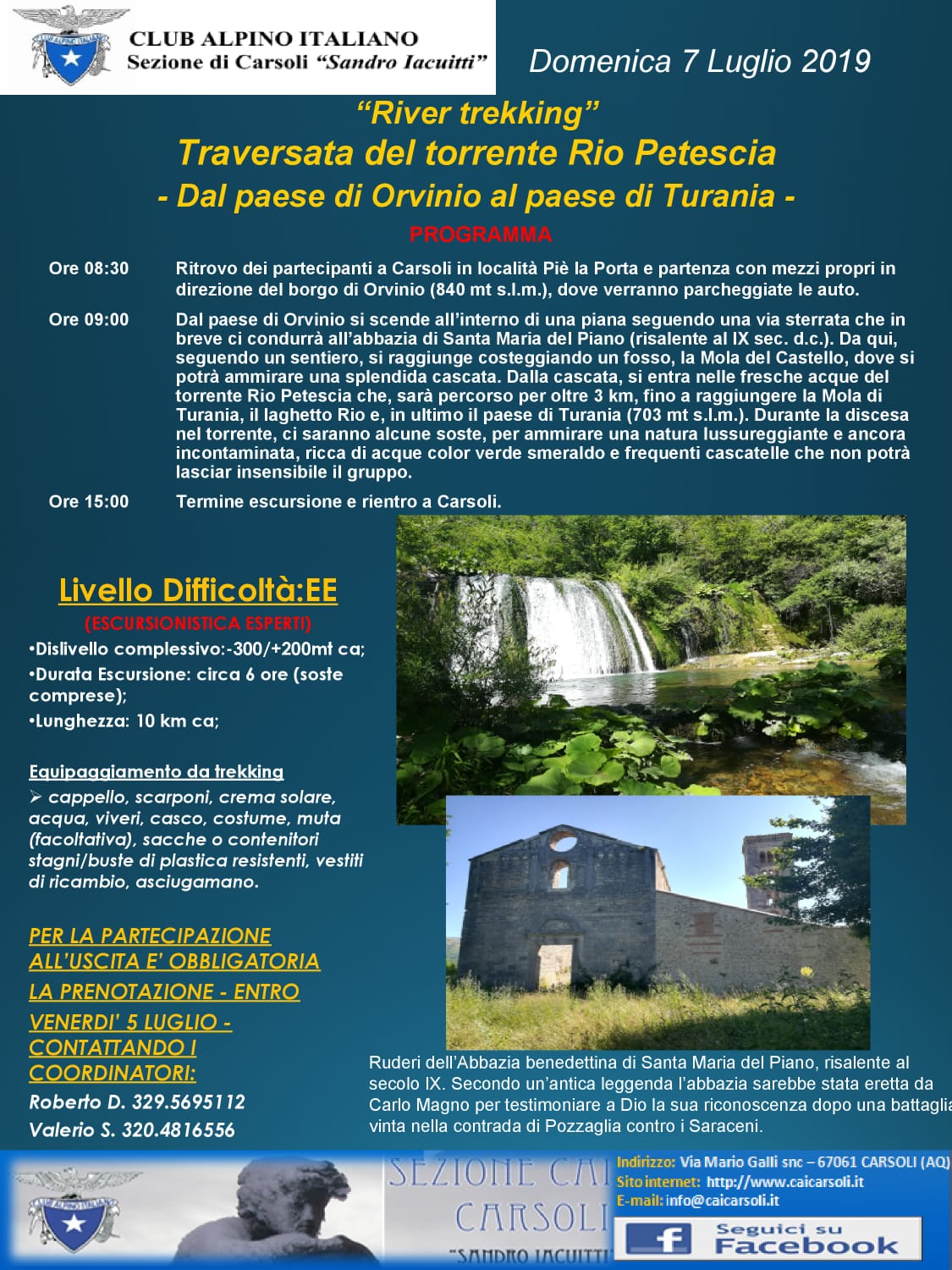 Traversata Torrente Rio Petescia 7/7/2019