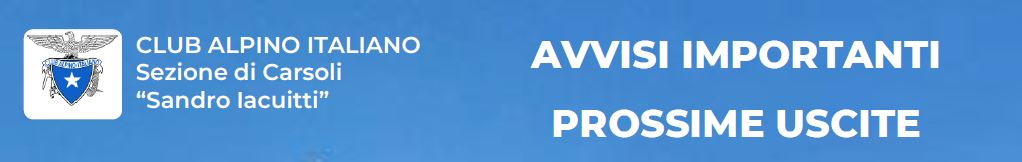 Avvisi importanti Prossime Uscite