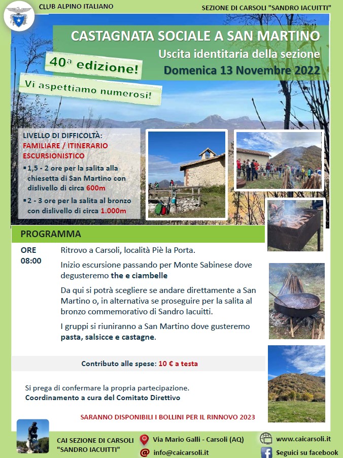 Castagnata Sociale a San Martino - Domenica 13 Novembre 2022