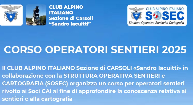 Corso Operatori Sentieri 2025