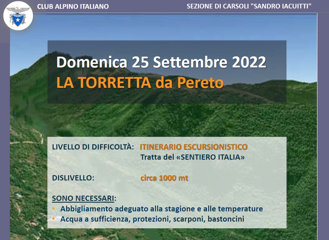 LA TORRETTA da Pereto - Domenica 25 Settembre 2022