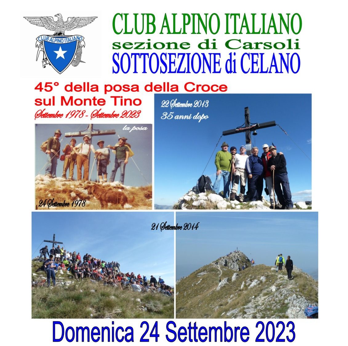 45°della posa della Croce sul Monte Tino - Domenica 24 Settembre