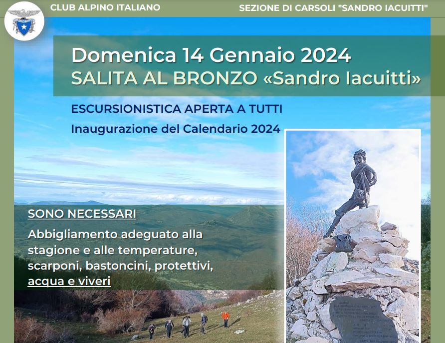 Salita Al Bronzo - Domenica 14 Gennaio 2024