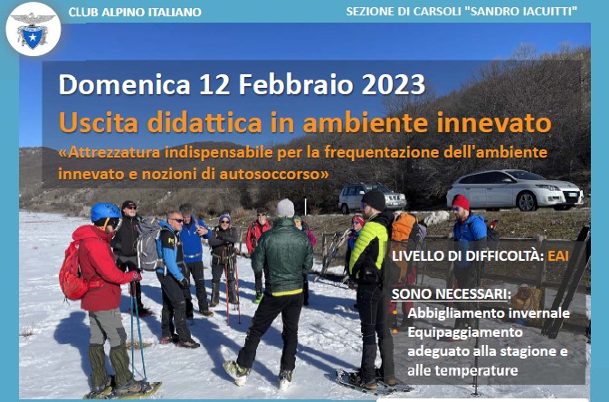 Uscita Didattica in ambiente innevato - Domenica 12 Febbraio 2023