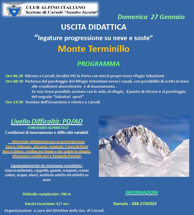 Uscita Didattica - Monte Terminillo (27 Gennaio 2019)